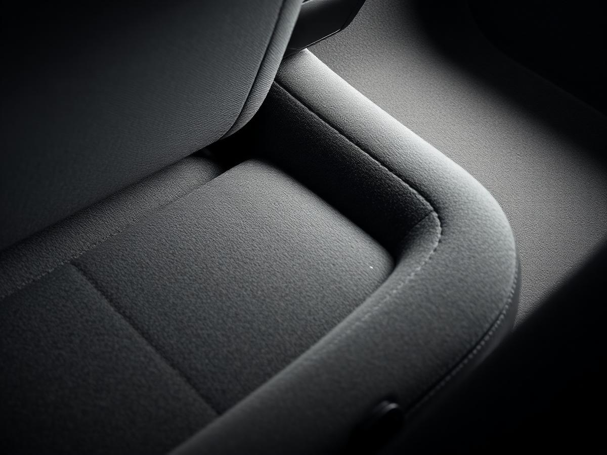 Freshly shampooed cloth car seats after an interior detail